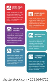 Modelo de projeto de fluxograma infográfico de 6 etapas