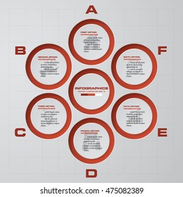 6 steps Infographic report template layout. Vector illustration EPS 10.