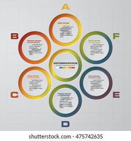 6 steps Infographic report template layout. Vector illustration EPS 10.