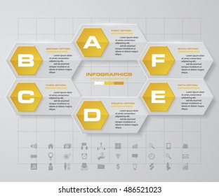 6 steps Infographic report template layout. Vector illustration EPS 10.