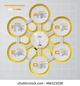 6 steps Infographic report template layout. Vector illustration EPS 10.