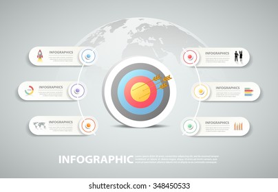 6 Steps Infographic Template. Business Concept Infographic Can Be Used For Workflow Layout, Diagram, Number Options, Progress, Timeline