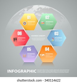 6 steps infographic template. can be used for workflow layout, diagram, number options, progress, timeline