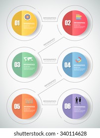 6 steps infographic template. can be used for workflow layout, diagram, number options, progress, timeline