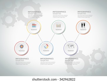 6 steps infographic template. can be used for workflow layout, diagram, number options, progress, timeline