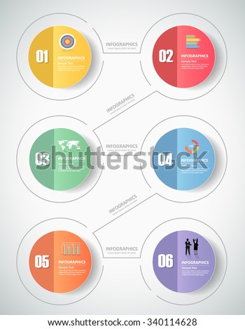 6 steps infographic template. can be used for workflow layout, diagram, number options, progress, timeline