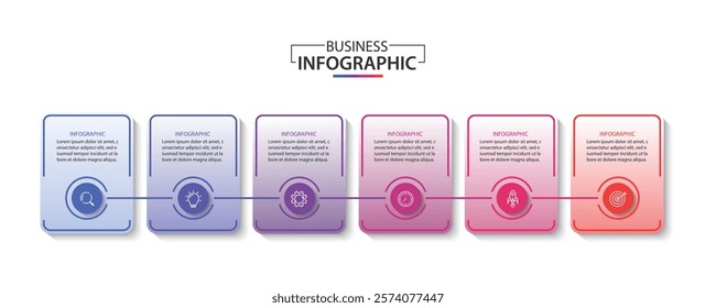 6 Steps Infographics Design Template