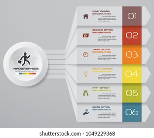 6 steps Infographics element chart for presentation. EPS 10. Arrow template for business presentation.