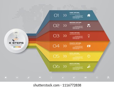 6 steps Infographics element chart for presentation. EPS 10. 6 steps template for presentation.