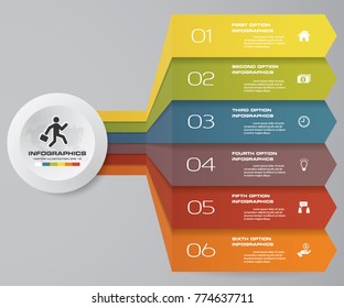 6 steps Infographics element chart for presentation. EPS 10. Arrow template for business presentation.