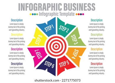 6 Steps modern Circle Timeline diagram with planning year workflow and circles, presentation vector infographic. Infographic template for business.