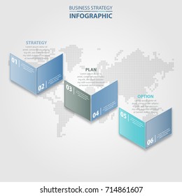 6 steps modern and clean Business Infographics, strategy, timeline, design template blue grey color tone graphic illustration. Vector eps10.