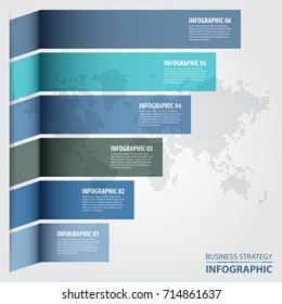 6 steps modern and clean Business Infographics, strategy, timeline, design template blue grey color tone graphic illustration. Vector eps10.