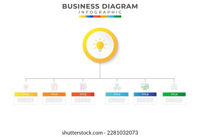 6 Steps Modern Mindmap diagram with topics