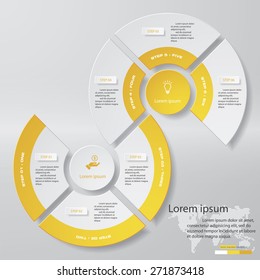 6 steps number banners template/graphic or website layout. Vector.