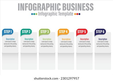 6 Steps, 6 Option Geometric shape with steps,options,processes or workflow.Business data visualization. Creative step infographic template for presentation,vector illustration.