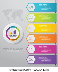 6 steps presentation chart. Infographic with 5 options. EPS 10.