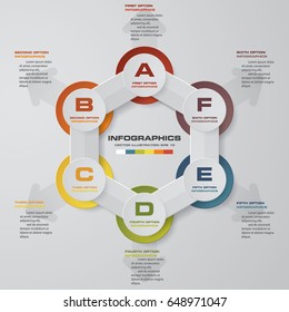 6 steps presentation template. 6 steps timeline cycle presentation template. EPS10.