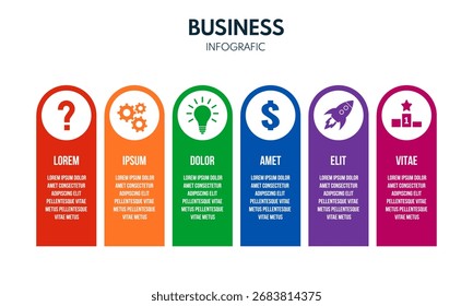 6 steps round arrows, barchart diagram inforgaphic, report or presentation vector template, business process illustration