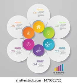 6 steps simple&editable process chart infographics element. EPS 10.	