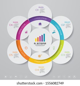 6 Steps Simple&editable Process Chart Infographics Element. EPS 10.	