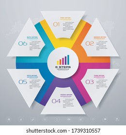6 steps simple&editable process chart infographics element. EPS 10.