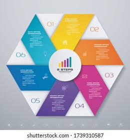 6 steps simple&editable process chart infographics element. EPS 10.