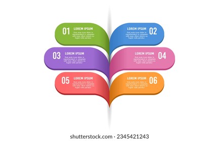 6 steps to Success infographic design template. Vector illustration.