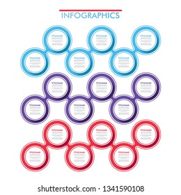6 Steps Timeline. Circle Shapes Modern Business Infographics.Label, Concept, Layout Vector Design