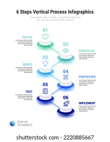 6 Steps Vertical Process Infographics