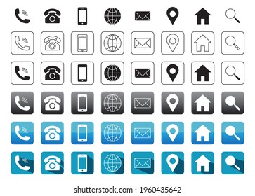 6 Style Contact Icon pack. All are 48 icons. Editable Square Icons.