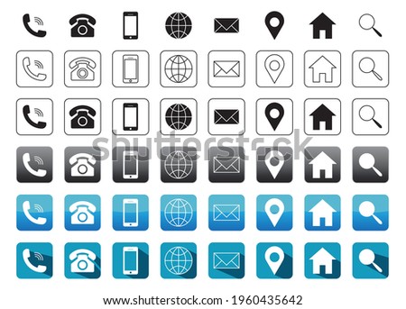 6 Style Contact Icon pack. All are 48 icons. Editable Square Icons.