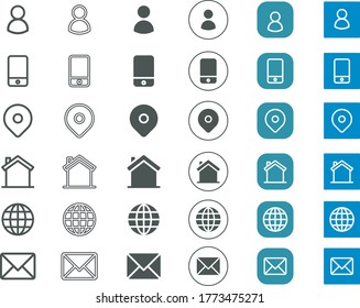 6 Style Contact information Icon in Vector Format , all are 36 icons