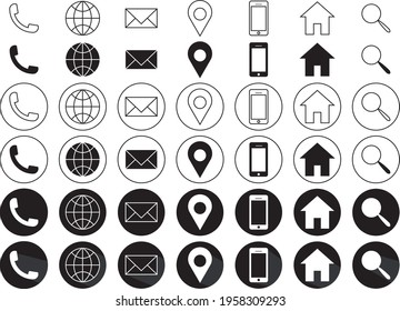 6 Estilo vector Paquete de iconos de contacto, Total 42 iconos.