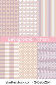6 Tender loving wedding vector seamless patterns (tiling). Fond beige and white colors. Endless texture can be used for printing onto fabric and paper or invitation.