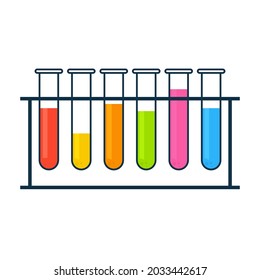 6 test tubes rack icon. Clipart image isolated on white background