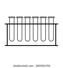 6 Prüflöhrchen-Rack-Icon. Clip-Art-Bild einzeln auf weißem Hintergrund