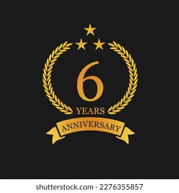 6 th Anniversary logo template illustration. suitable for you
