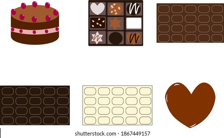 6 types of chocolate icons
