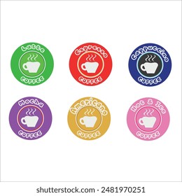 6 types of coffee logo designs, 6 colors and types of coffee