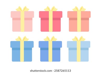 6 types of presents illustration set