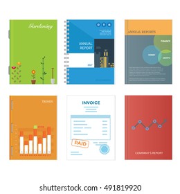 6 variation report book with different color and style