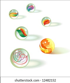 6 Vector Glass Marbles Set 2