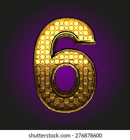 6 vector golden letter