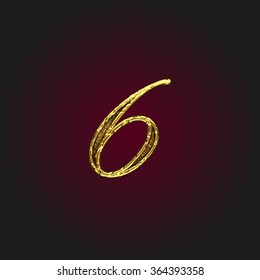 6 vector golden letter