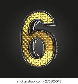 6 vector golden and silver letter