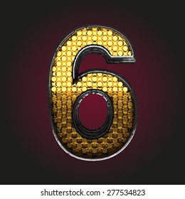 6 vector golden and silver letter