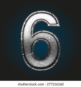 6 vector metal letter