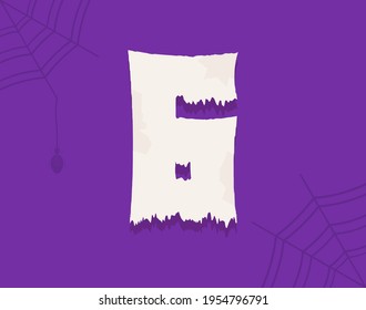 6 vector number horror zombie, fairy ghost font