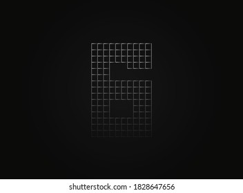 6 vector number made of metal chain link fence. For logo, brand label, design elements, application and more. 

